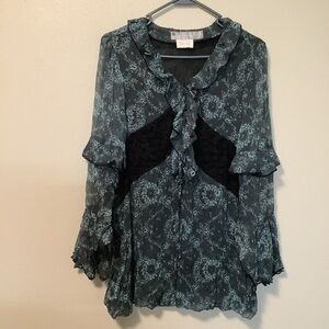 Vintage Urban mango  women XXL ruffle y2k fairy whimsycore baby doll top‎ blouse